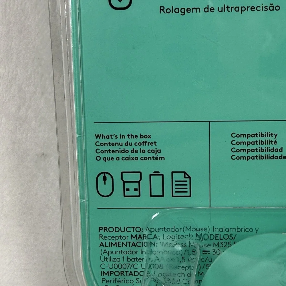Logitech M325 Precision Wireless Mouse Purple New In Package Battery USB
